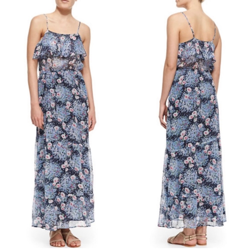 Joie Blue and Pink Floral Maxi Dress